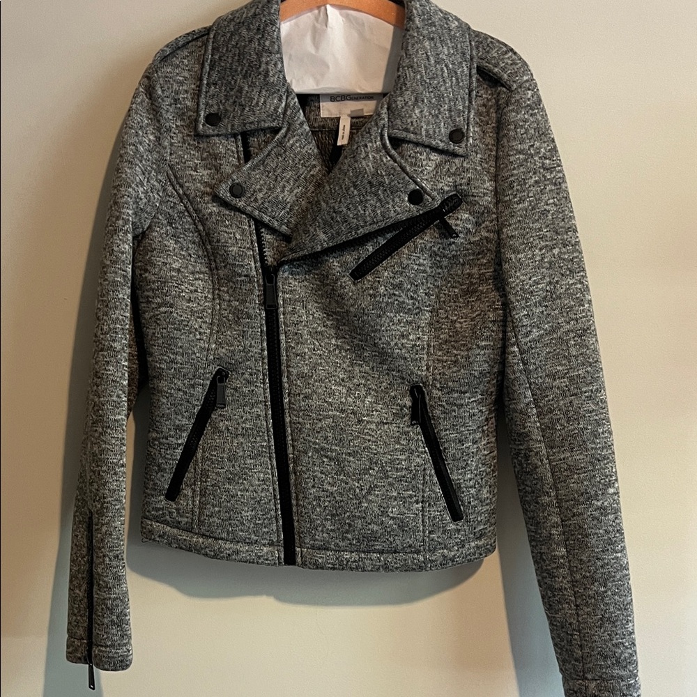 Women's Heather Gray Leather Jacket
